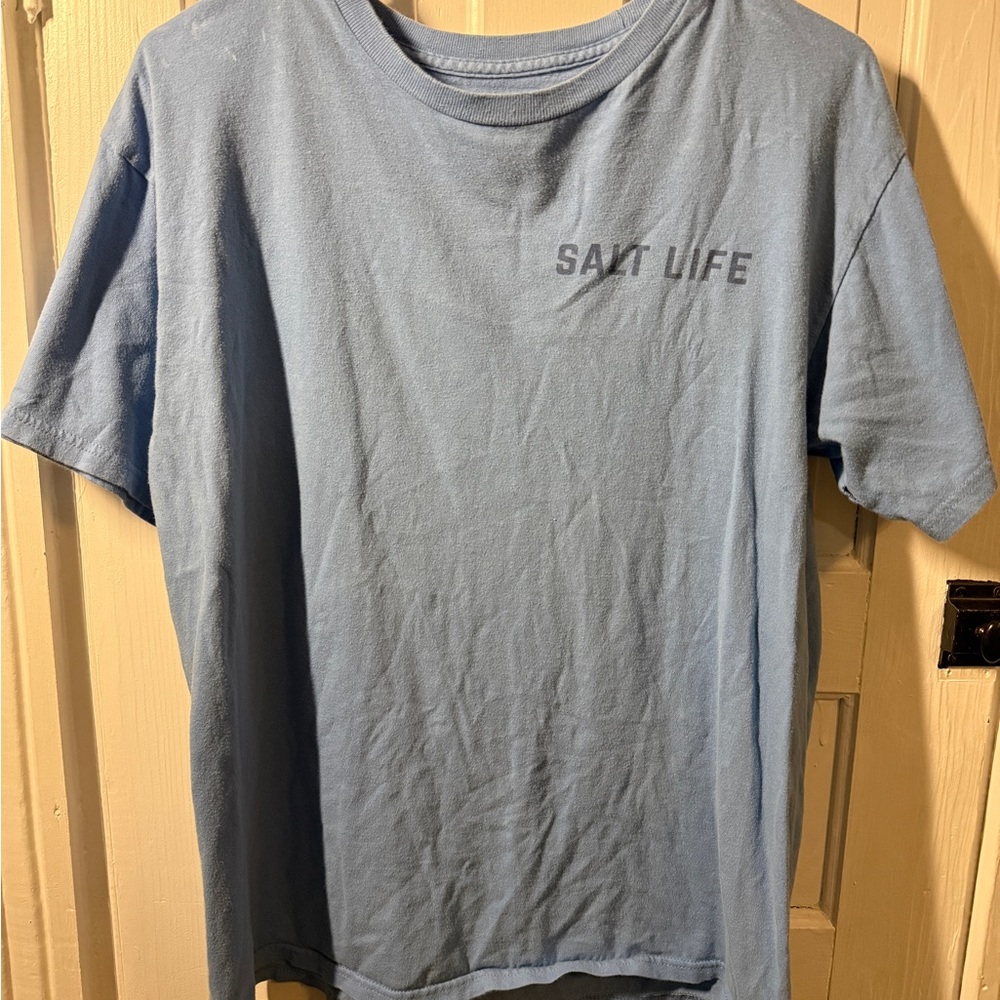 Salt Life Men's Light Blue Graphic T-Shirt Size Medium Short Sleeve